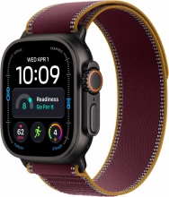 Apple MJC44QLA Watch Ultra 4 GPS + Cellular 49 mm in Titanio Nero Trail Loop Borgogna ML