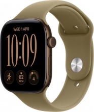 Apple MJEU4QLA Watch S12 GPS 46mm in Alluminio Bronzo Scuro con Cinturino Sport Oliva ML