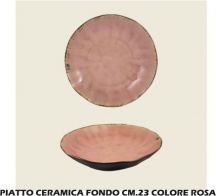 Ar.Ca. ARC563108 Piatto Ceramica Fondo cm 23 Rosa
