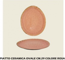 Ar.Ca. ARC563191 Piatto Ceramica Ovale cm 29 Rosa