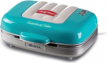 Ariete 1972 Macchina per Waffle con Rivestitura Antiaderente Blu Waffle MAKER
