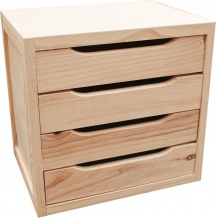 Astigarraga BLNA40.99 Cassettiera Ufficio Scrivania 4 Cassetti in Legno 39x30x37.5 cm