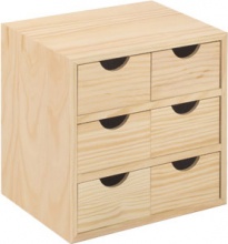 Astigarraga BLOC3X2 Cassettiera Ufficio Scrivania 6 Cassetti in Legno 28x20x28 cm