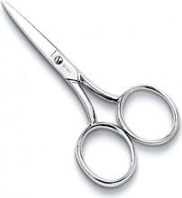 Ausonia 13485 Forbice per Ricamo 4" Gambo Curvo in Acciaio Nichelato