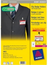 Avery 4822 Confezione 25 Portabadge Con Clip Inserti