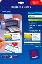 Avery C32016-25 Biglietti Da Visita 85X54 Satinati Laser