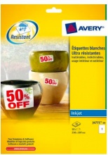 Avery J4775-10 Etichette Poliestere Bianco 210x2979