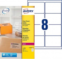 Avery L7565-25 Etichette Trasparente Pacchi 99.1x67.7 Singolo