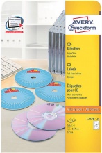 Avery L7676-25 Etichette Full-Face Bianche Per Cd Per Stampanti Laser � 117 Mm