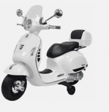 Aziamor AZ811-BIA Moto Elettrica per Bambini 36+ Mesi Max 30Kg Bianco Vespa GTS Piaggio
