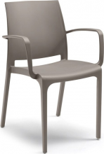 BICA 301.1 Sedia per Esterni Impilabile Polipropilene 56x56x80 cm Taupe Volga Armchair
