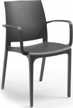 BICA 301.4 Sedia per Esterni Impilabile Polipropilene 56x56x80 Grafite Volga Armchair
