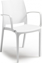 BICA 301 Sedia per Esterni Impilabile Polipropilene 56x56x80 Bianco Volga Armchair