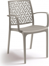 BICA 303.1 Sedia per Esterni Impilabile Polipropilene 56x56x81 cm Taupe Ninfa Armchair