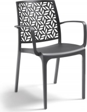 BICA 303.4 Sedia per Esterni Impilabile Plastica 56x56x81 cm Grafite Ninfa Armchair