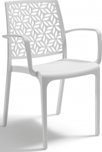 BICA 303 Sedia per Esterni Impilabile Polipropilene 56x56x81 Bianco Ninfa Armchair