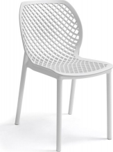 BICA 314 Sedia per Esterni Impilabile Polipropilene 47x60x82 cm Bianco Aria