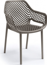 BICA 315.1 Sedia per Esterni Impilabile Polipropilene 58x60x82 cm Taupe Aria Armchair