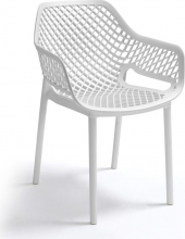 BICA 315 Sedia per Esterni Impilabile Polipropilene 58x60x82 cm Bianco Aria Armchair
