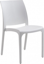 BICA 350 Sedia per Esterni Impilabile Polipropilene 47x55x82 cm Bianco Perla