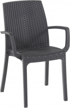 BICA 9093.1 Sedia per Esterni Impilabile Polipropilene 57x59x86 cm Tortora Indiana