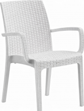BICA 9093 Sedia per Esterni Resina 57x59x86 cm Bianco Indiana
