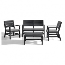 BICA 9690.4 Salotto da Giardino Divano 2 Posti 2 Poltrone Tavolino Grafite - DOGHE