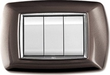 BTICINO Living Life 4p alluminio Placca Placchetta Interrutori 4 P Plastificata Alluminio notte LIVING
