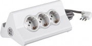 BTICINO S3713DBU Multipresa da scrivania con prese USB 16A 2P+T 3 prese bipasso