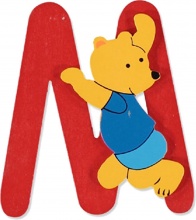 Baby Idea 23000943 Lettera M in Legno colore Assortito