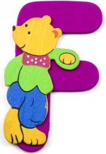 Baby Idea 23000936 Lettera F in Legno colore Assortito