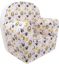 Baby Idea 5685LION Poltroncina Bambini in Cotone Sfoderabile fantasia Lion