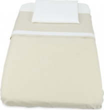 Baby Idea L3010B Lenzuola Culla Neonato Federa + Sopra + Sotto Beige Bianco Cullami