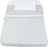 Baby Idea L3010G Lenzuola Culla Neonato Federa + Sopra + Sotto Grigio Bianco Cullami