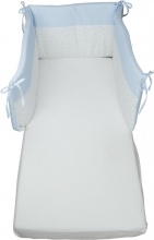 Baby Idea P 260AZ Paracolpi Lettino Culla Neonati 3 Lati Fantasia Stelle Azzurro
