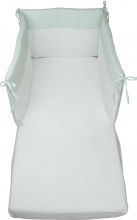Baby Idea P 260VD Paracolpi Lettino Culla per Neonati 3 Lati Stelle Verde