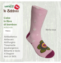 Baciuzzi SCNNFFLPNK02 Calze Antiscivolo Bambini in fibra di Bamb� 3 - 4 Anni Rosa - Ninfa