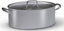 BALLARINI 7032.32 Casseruola Ovale in Alluminio 32 cm Coperchio e 2 Manici Serie 7000