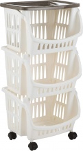 Bama 10137 Carrello Cucina Portafrutta Portatutto Multiuso in Plastica Tortora Bianco