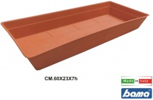 Bama 20095 Sottovaso Rettangolare cm 60x23 Terracotta
