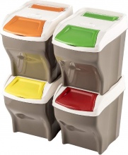 Bama 40320 Pattumiera Poker Plus Set 4 pezzi litri 27 cm 30x4