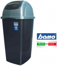 Bama BM40087 Pattumiera Bidone Rifiuti Basculante Europa 65 Litri Antracite