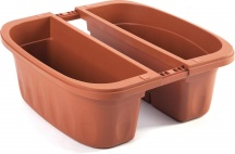 Bama Klunia30x Fioriera Doppia Klunia in PP Terracotta cm 50x19,8 H.cm 18,5