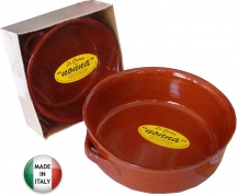 Barone Ceramica 041 Tegame in Terracotta Utilizzabile in Forno cm 26