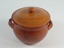 Barone Ceramica BR06 Pentola in Terracotta Fuoco Spargifiamma cm 18 con Coperchio