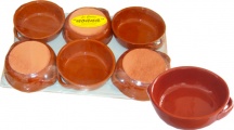 Barone Ceramica BR05 Tegamini Bassi in Terracotta Adatto per Forno 6 Pezzi 15x5 cm
