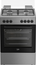 Beko FBE62120XD Cucina a Gas con Forno Elettrico 4 Fuochi 60x60 cm Inox e Nero