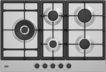 Beko HIAL75225SXE Piano Cottura 5 Fuochi da Incasso a Gas 75 cm in Acciaio Inox