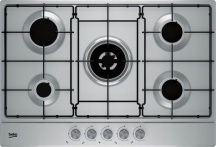 Beko HIAW 75224 SX Piano cottura 5 Fuochi incasso a gas 1 Wok L 75 cm inox