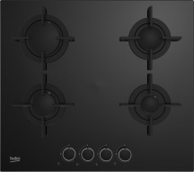 Beko HILG64222S Piano Cottura 4 Fuochi a Gas 58 cm in Vetro Nero
